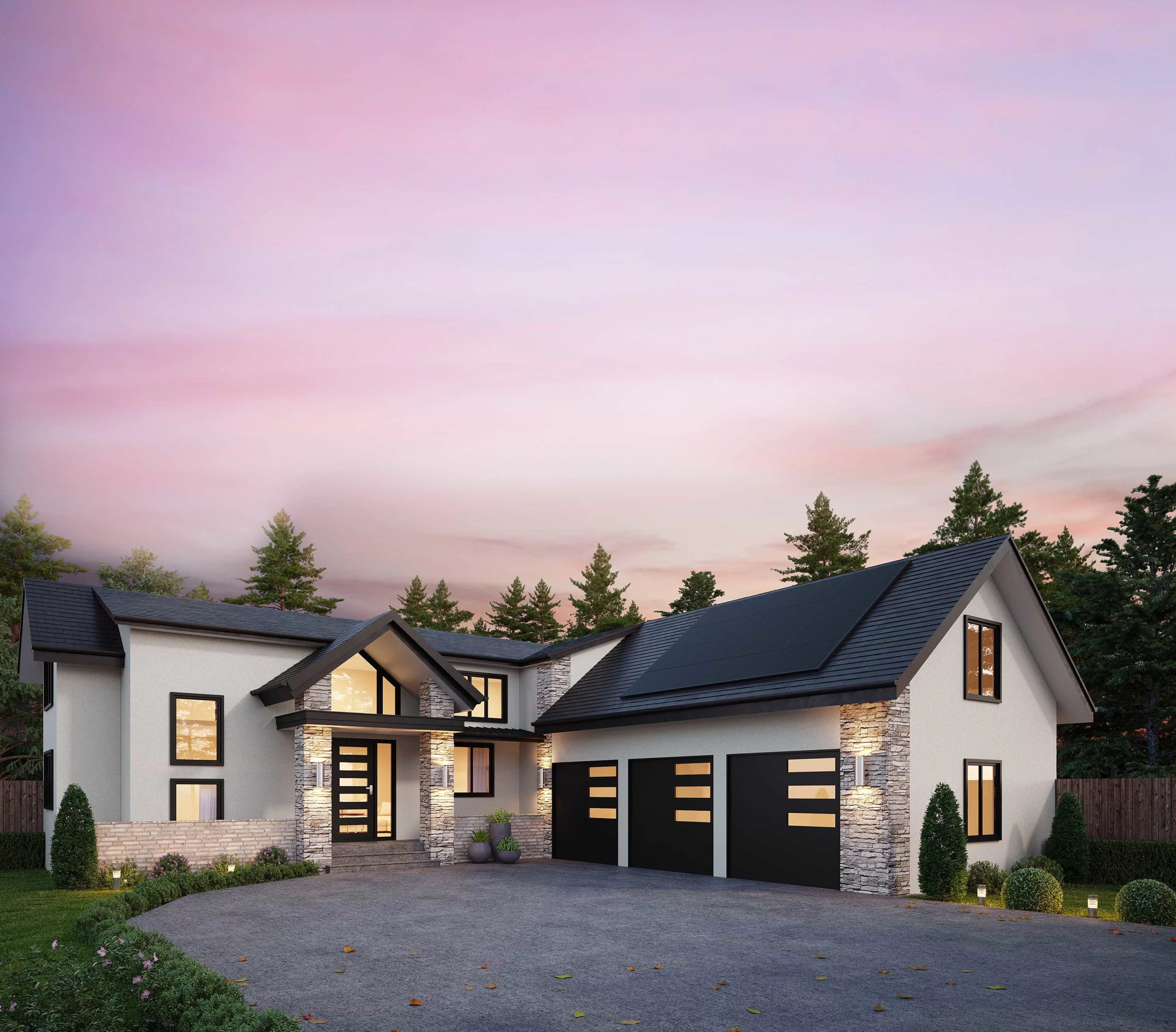 House exterior at Sunset