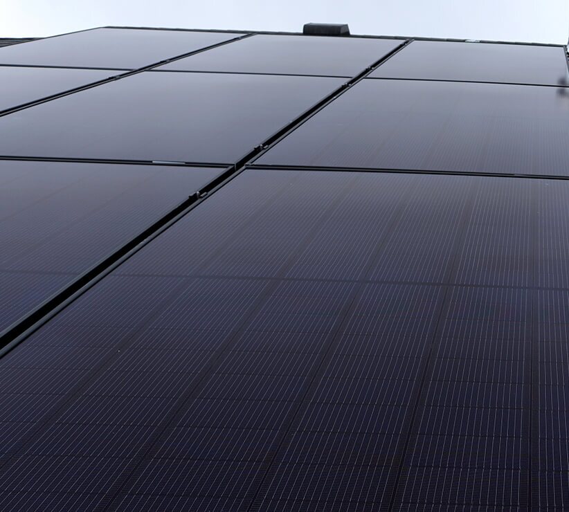 Large solar panel install on roof