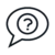 Question mark inside of a thought bubble in black