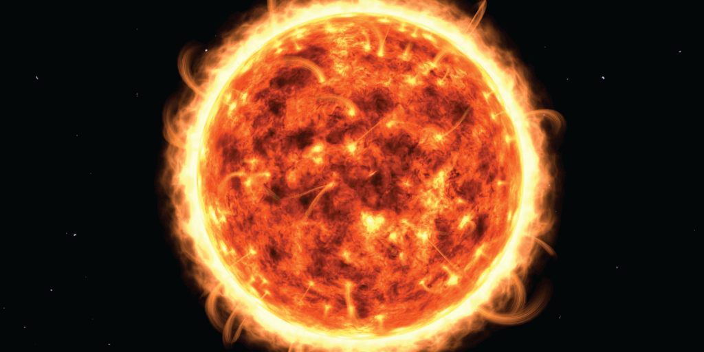 Sun flare on a dark background
