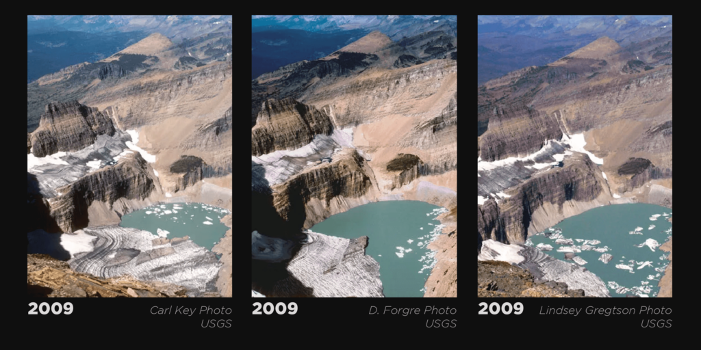 Change in erosion, landscape, and water from 1981-2009 illustrating climate change