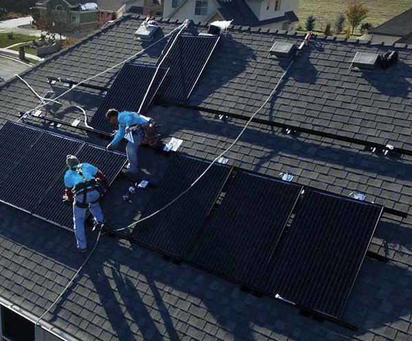 solar panel installation on roof