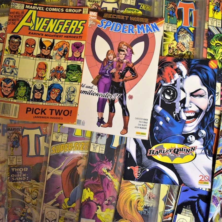 comic books representing blue raven's origin story