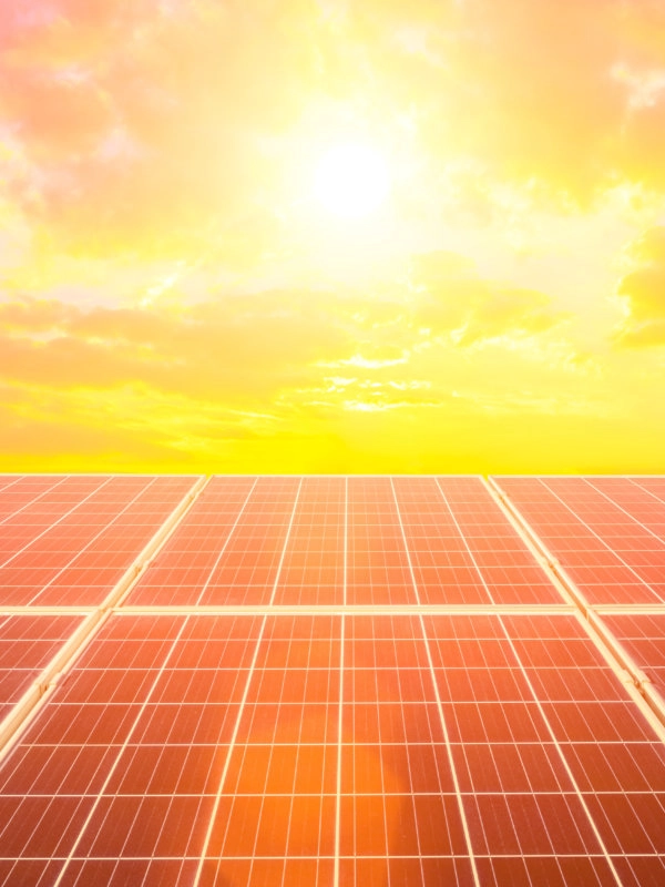 solar panel sunset