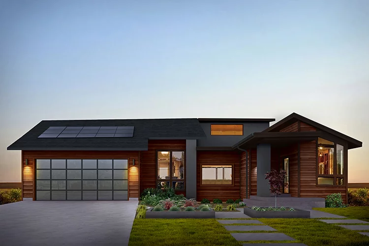 residential solar panels on house