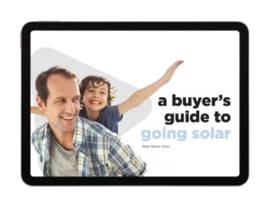 a buyers guide to going solar. Father with son on his back