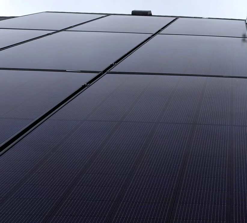 Large solar panel install on roof