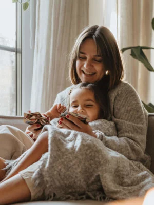 Mother and daughter happy with solar savings