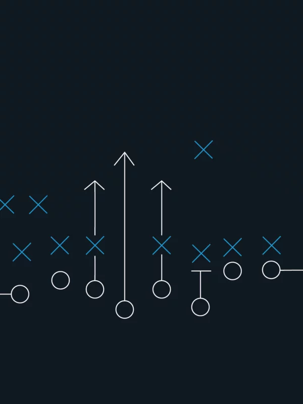 Blue Raven Solar Playbook preview featuring football plays on a dark blue background