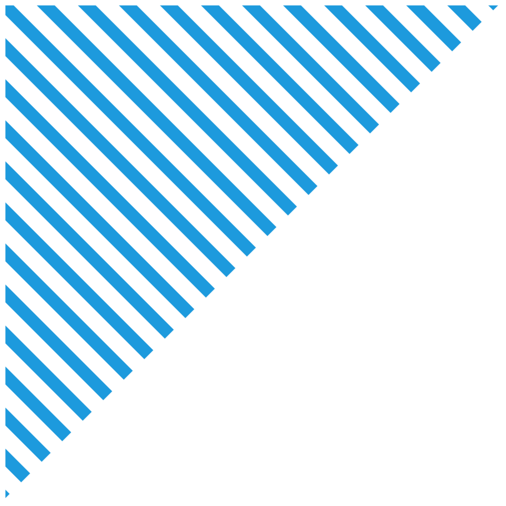 Bright blue striped triangle design