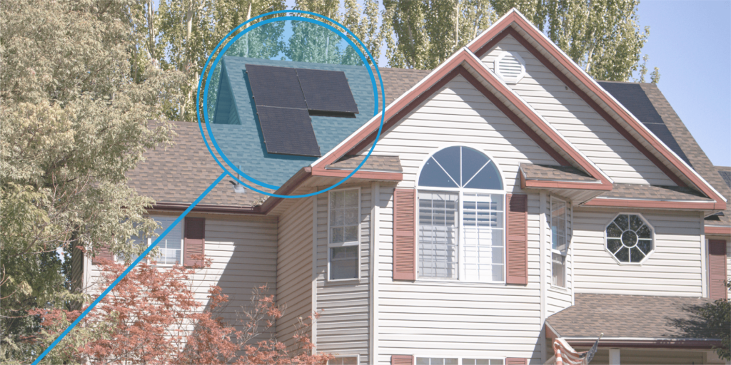 How the Solar Investment Tax Credit Works-02 Modern house with brown shutters and roof featuring a solar panel system with multiple arrays