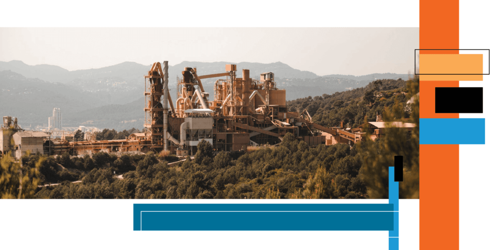 The Financial Benefits of Solar Panels-05 Traditional coal power plant, in the mountains, surrounded by bright colored shapes