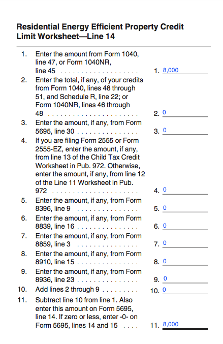 Screen Shot 2017-04-10 at 1.05.02 PM lines 1-11 of residential solar tax credit form