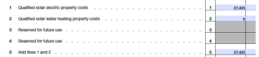 Screen Shot 2018-02-12 at 11.21.55 AM Lines 1 through 5 on the residential energy credit tax form