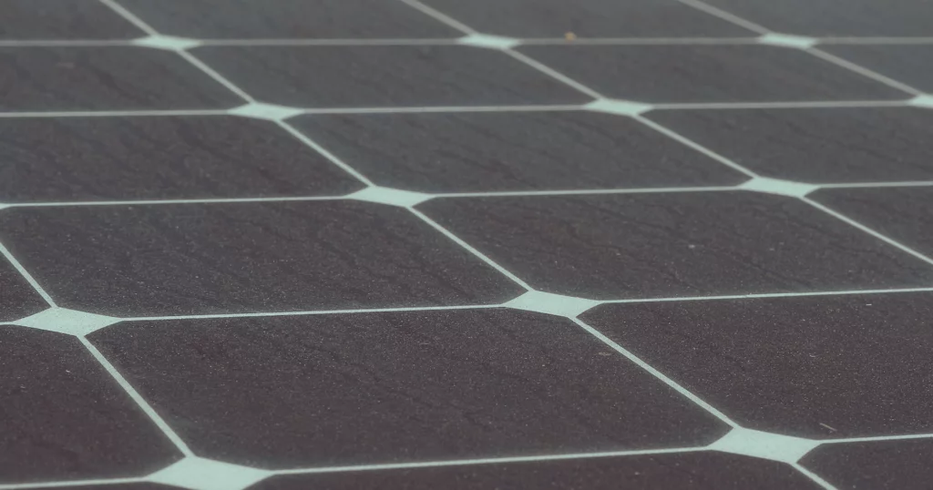 Zoomed in view of solar panel cells