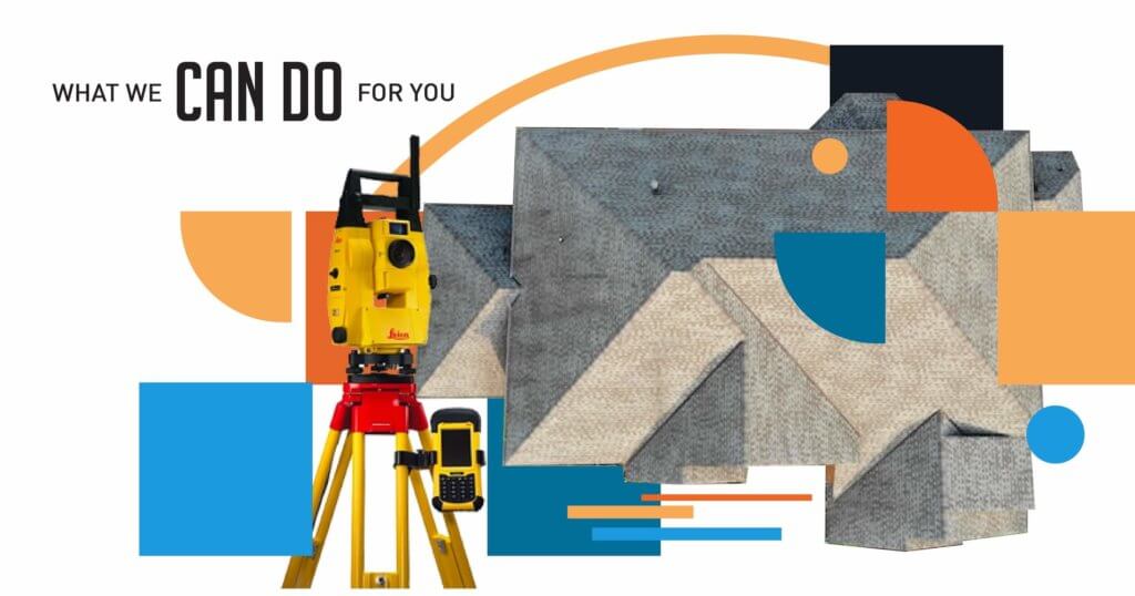 Aerial view of roof with specialized equipment and title = "What we can do for you"