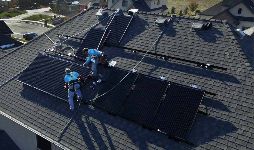 solar panel installation on roof