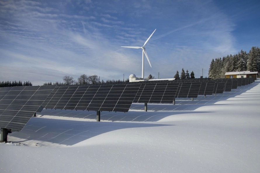 Solar Farm in Winter
