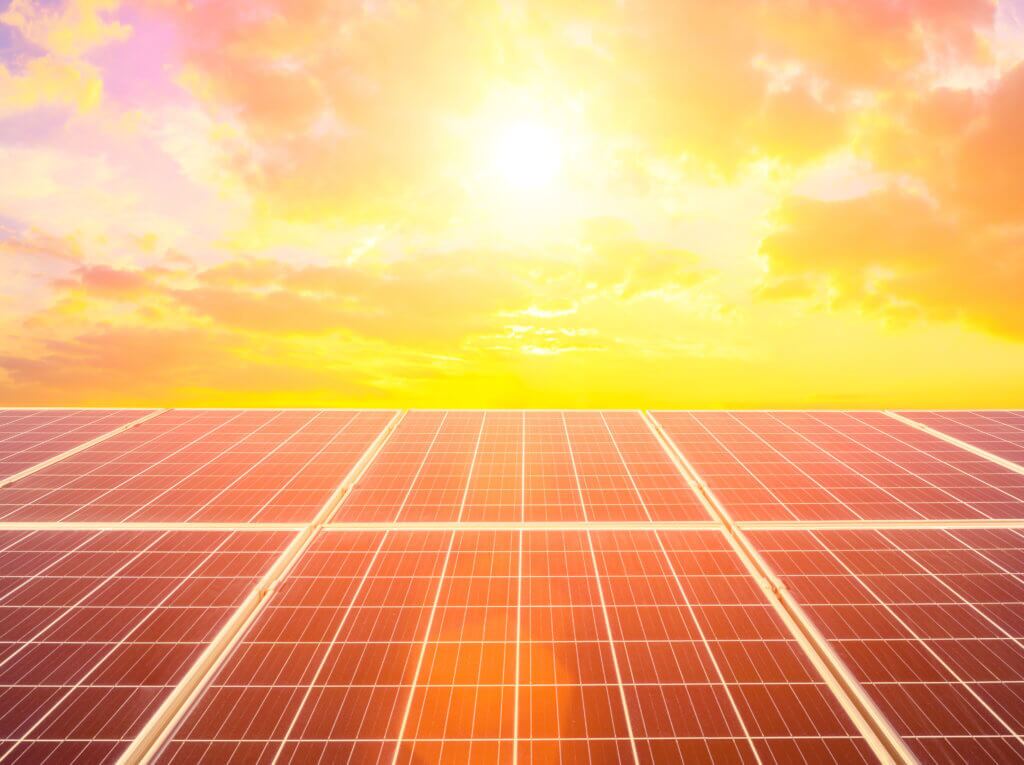 solar panel sunset