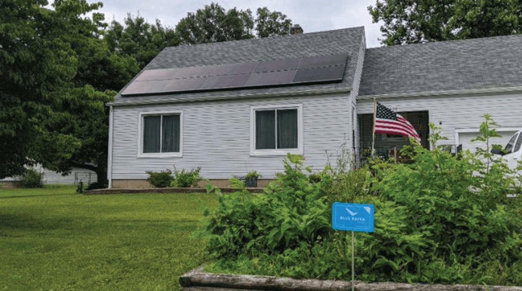 Are Solar Panels Worth It-08 Blue Raven Solar 10-panel installation with blue yard sign