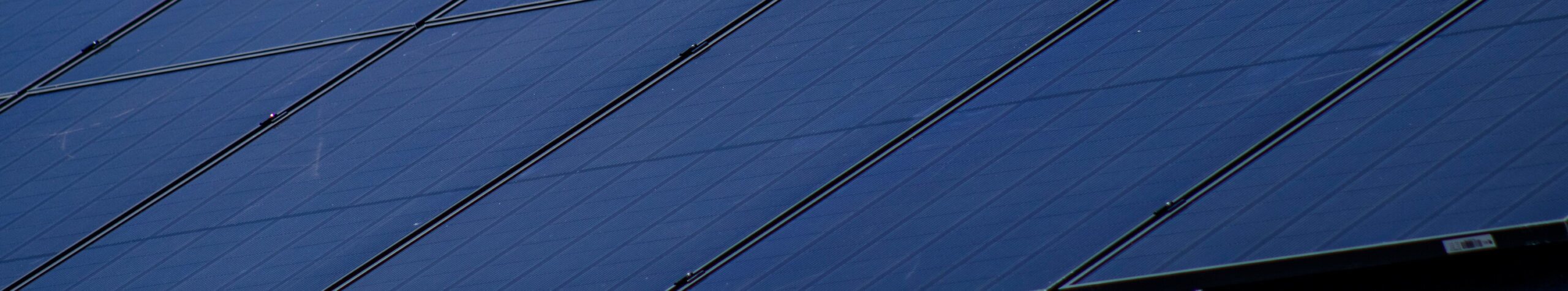 Multiple solar panels installed linear, next to each other