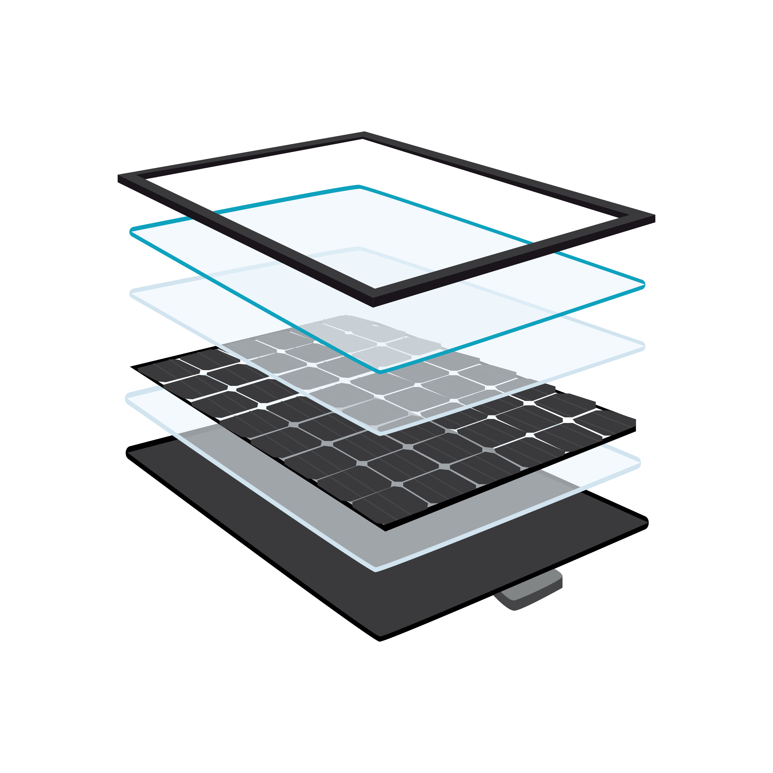 Solar panel elements stacked