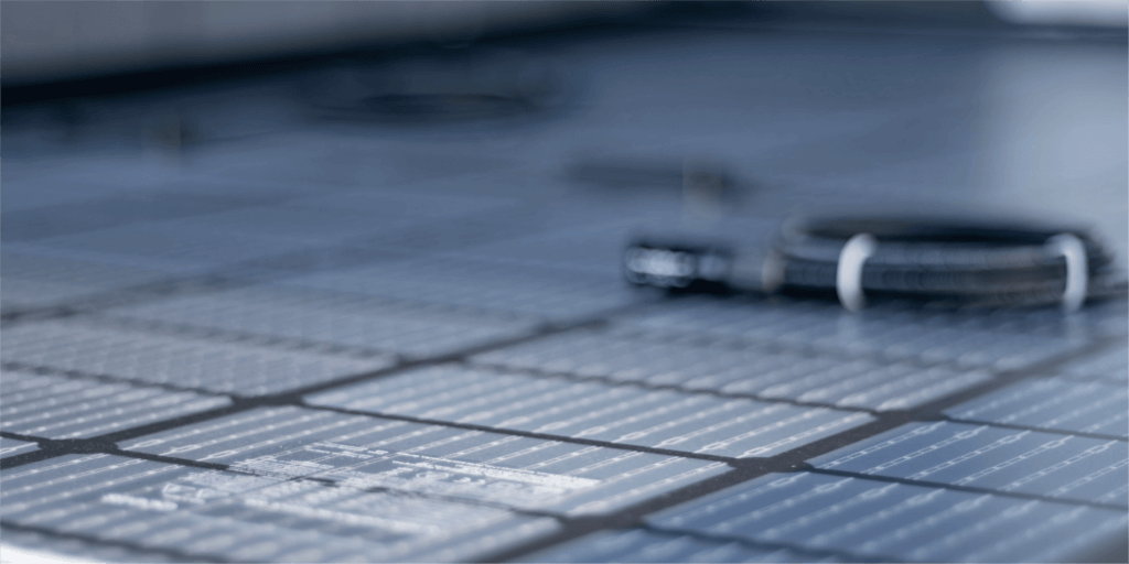 6 Reasons to Choose Blue Raven Solar-05 Zoomed-in view of solar cells with corresponding wiring and cables