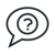 Question mark inside of a thought bubble in black